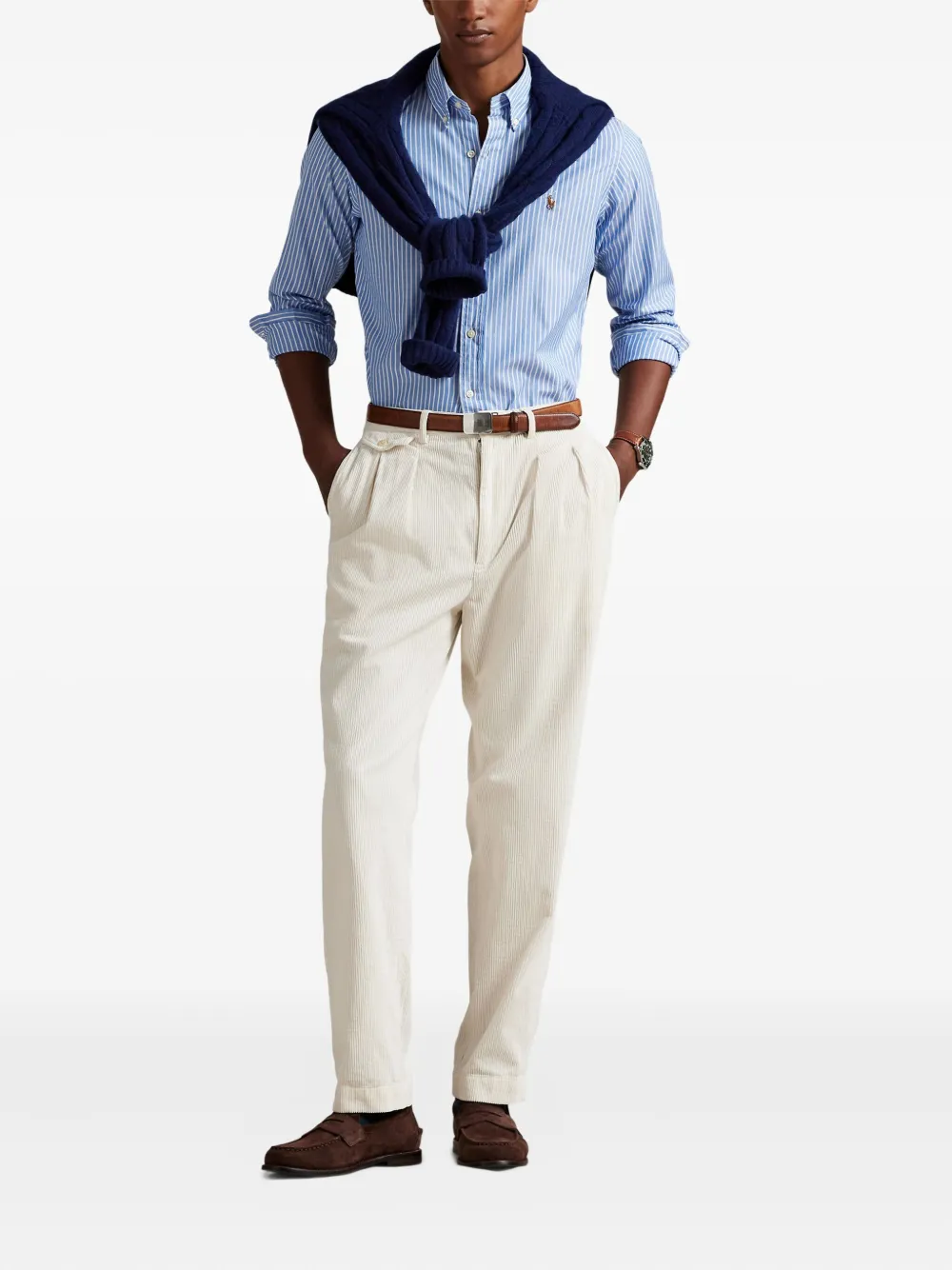 Polo Ralph Lauren Gestreept overhemd met lange mouwen Blauw