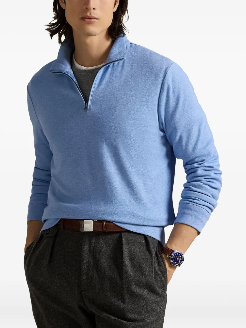 Polo Ralph Lauren Sweater met halve rits en lange mouwen Blauw