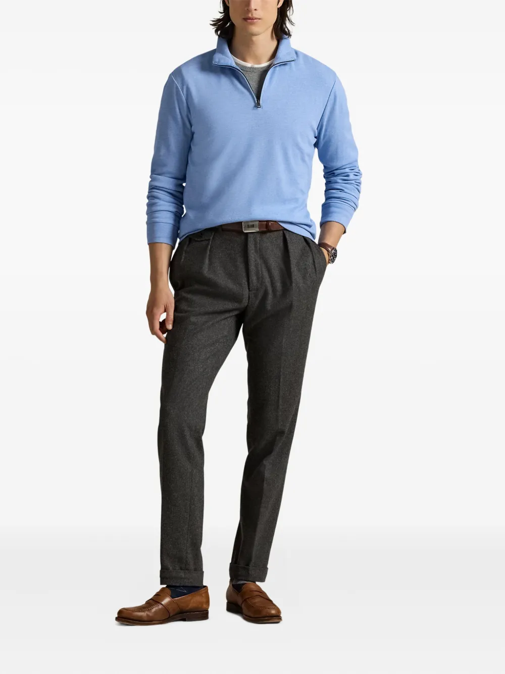 Polo Ralph Lauren Sweater met halve rits en lange mouwen Blauw