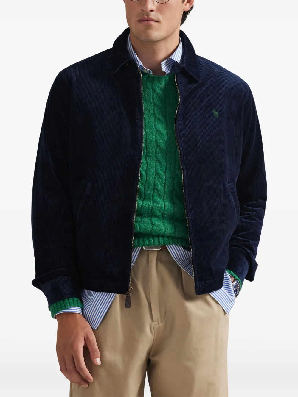 Polo Ralph Lauren 8 Wale Corduroy Windbreaker In Black