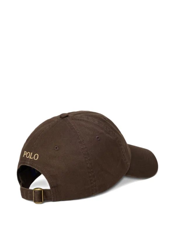 Polo Ralph Lauren logo-embroidered Baseball Cap | Brown | FARFETCH CA