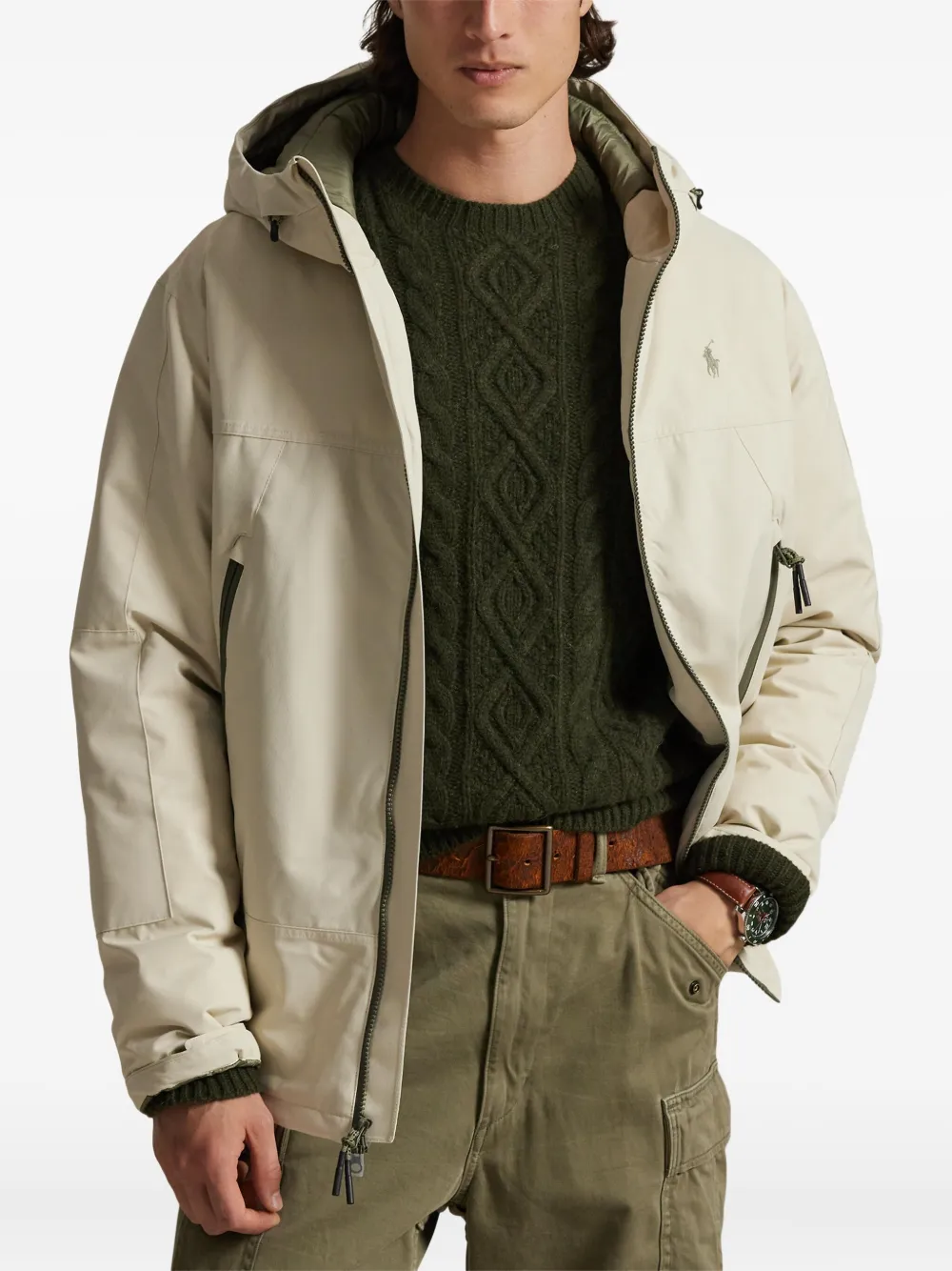 Polo Ralph Lauren Gewatteerd windjack met capuchon Beige