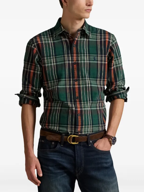 Polo by Ralph Lauren Plaid Shirt チェックシャツ Polo Ralph Lauren Men's Red Long Sleeve Plaid Shirt, XL