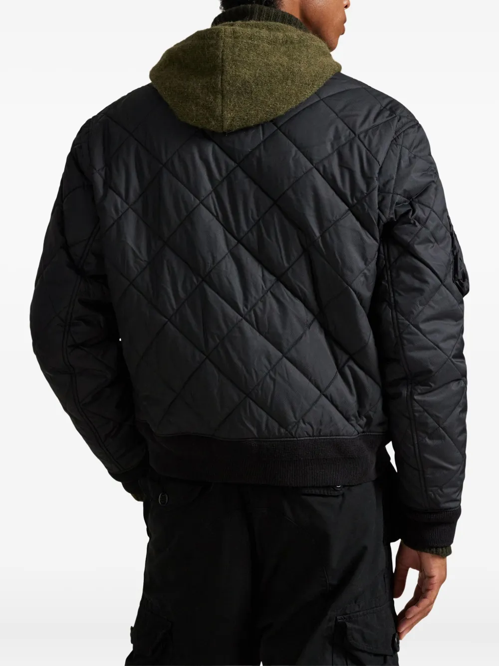 Polo Ralph Lauren Gewatteerd bomberjack met diamantpatroon Zwart