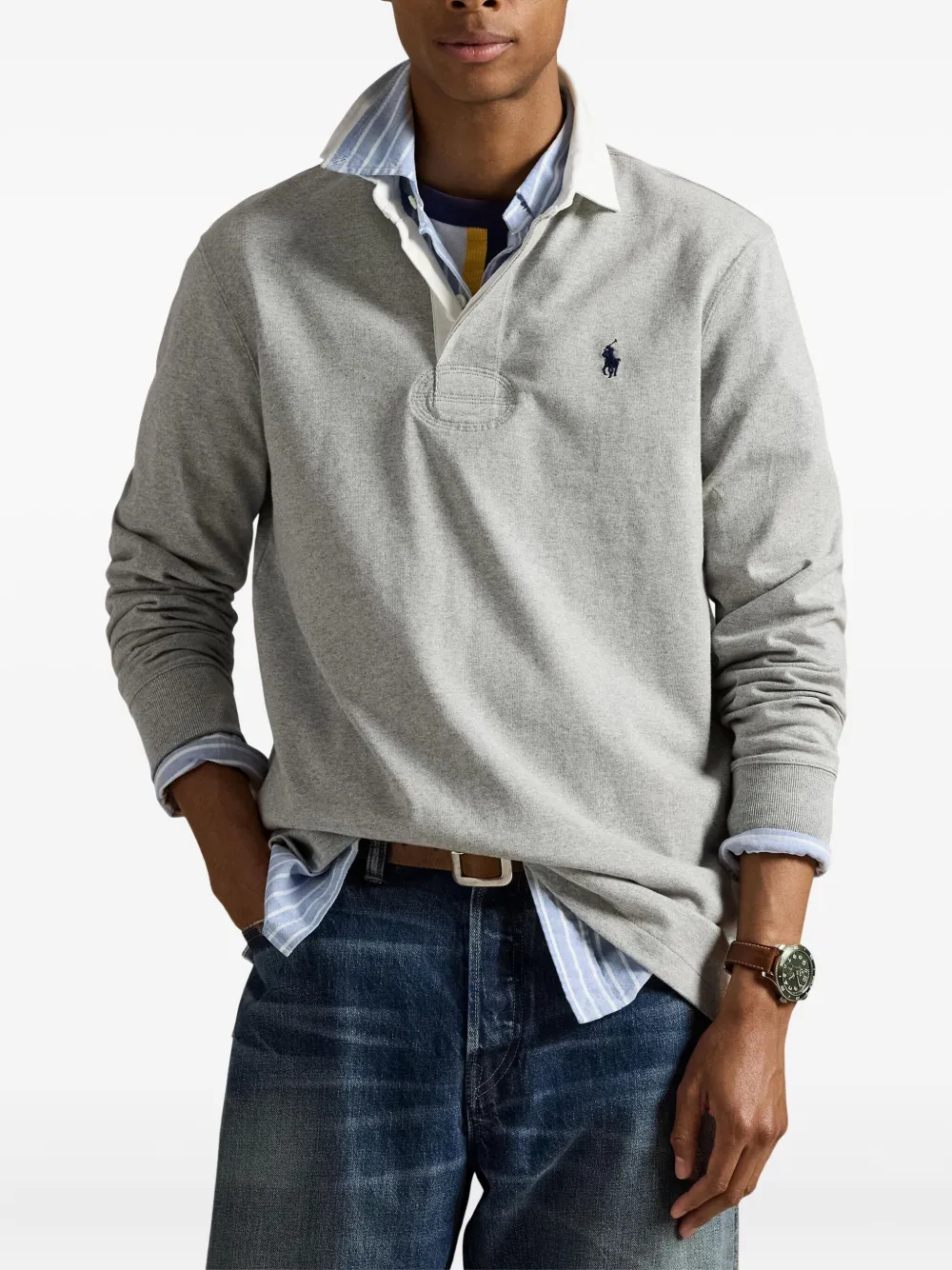 Polo Ralph Lauren Poloshirt met geborduurd logo Grijs