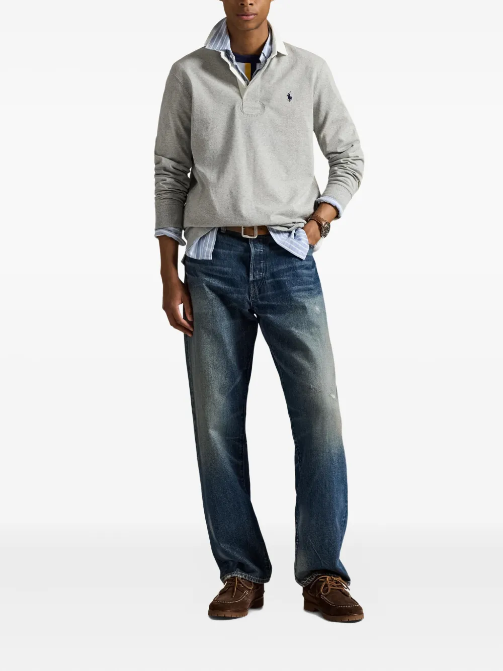 Polo Ralph Lauren Poloshirt met geborduurd logo Grijs