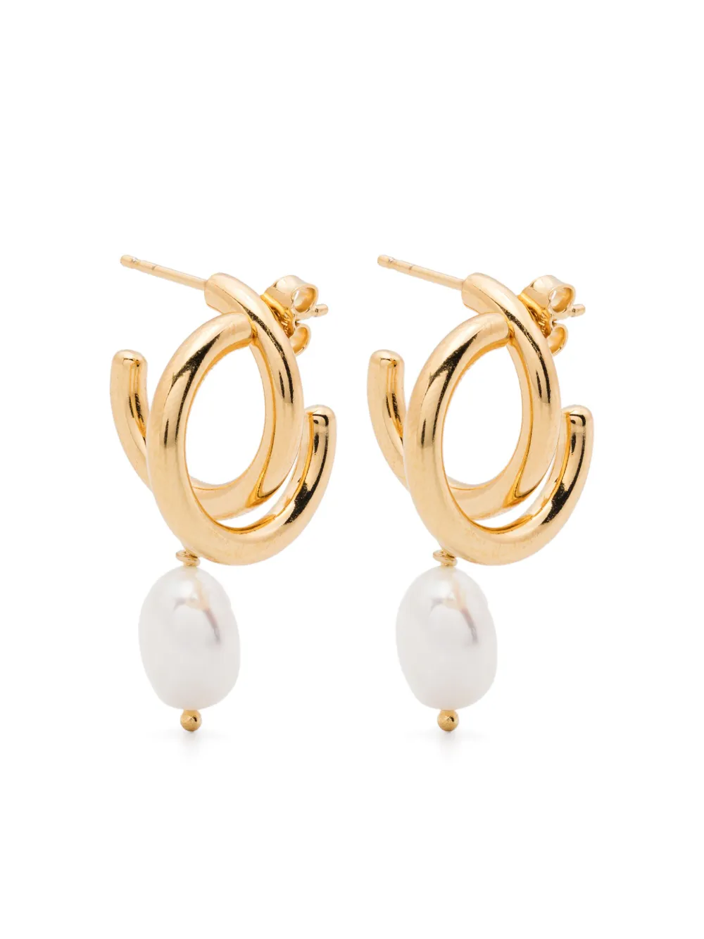 pearl-embellished hoop earrings