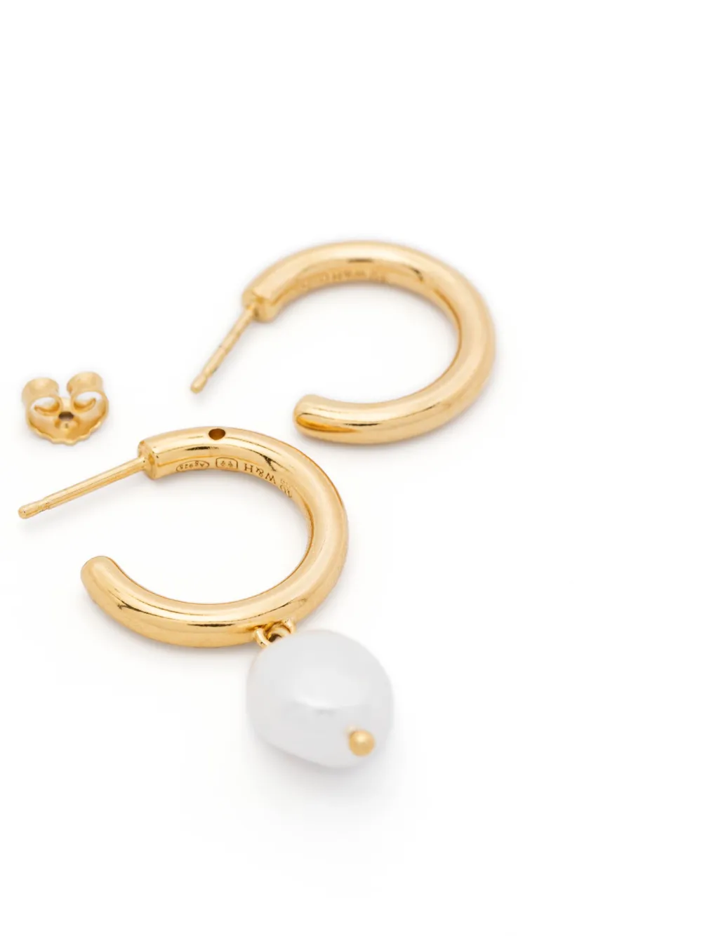 Wouters & Hendrix pearl-embellished hoop earrings - Goud
