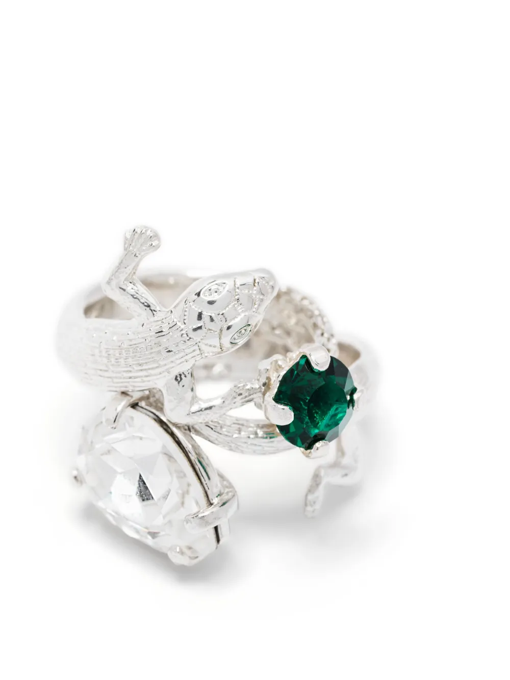 Wouters & Hendrix Statement ring ensemble with Salamander and Emerald and clear crystal | Image 2
