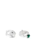 Wouters & Hendrix Statement ring ensemble with Salamander and Emerald and clear crystal - Silver