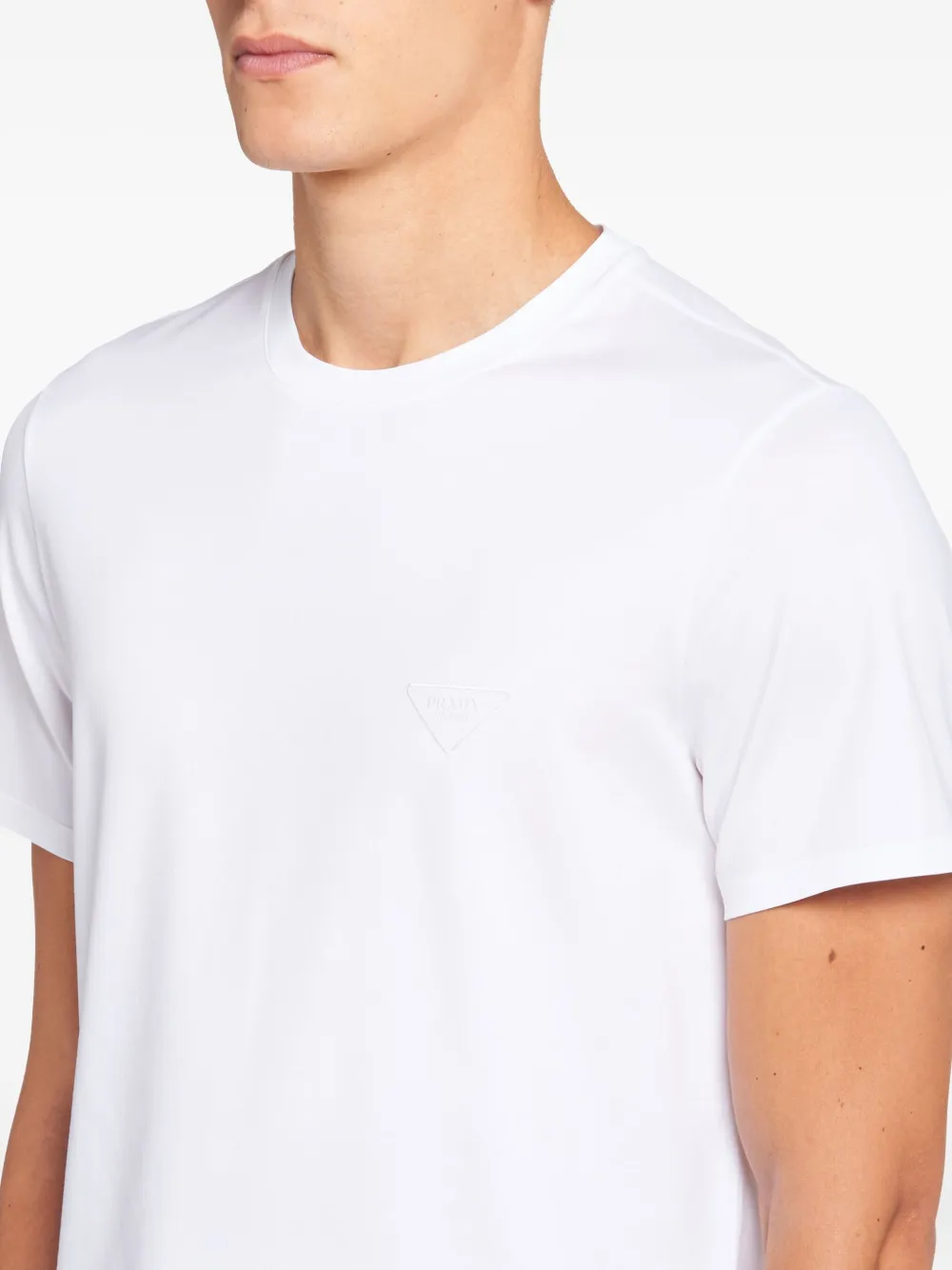 Prada T-shirt van stretch-katoen Wit
