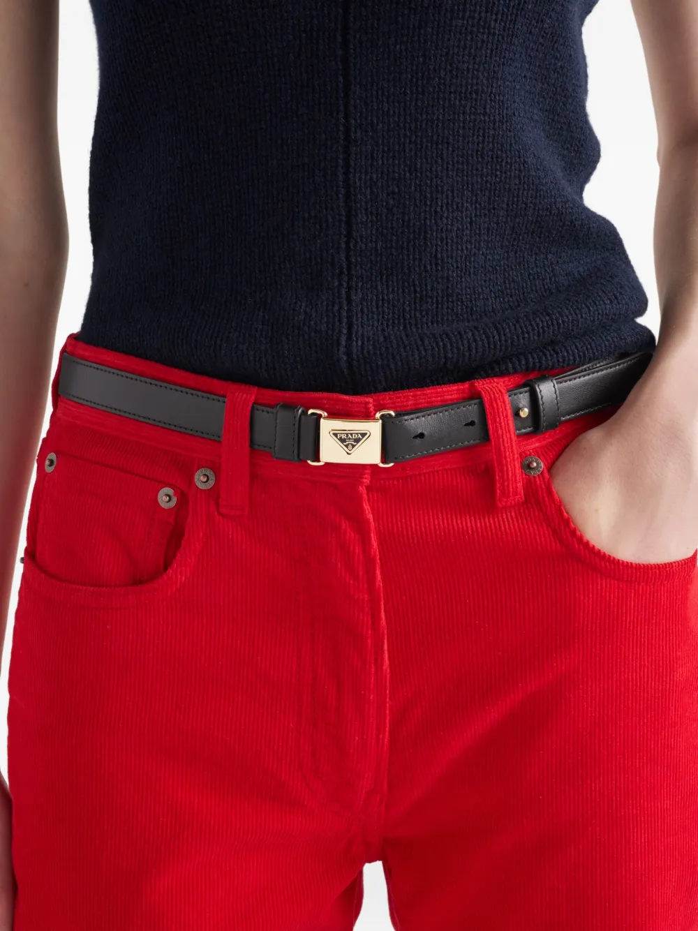 Prada Leren riem Zwart