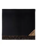 Prada jacquard-logo cashmere scarf - Black