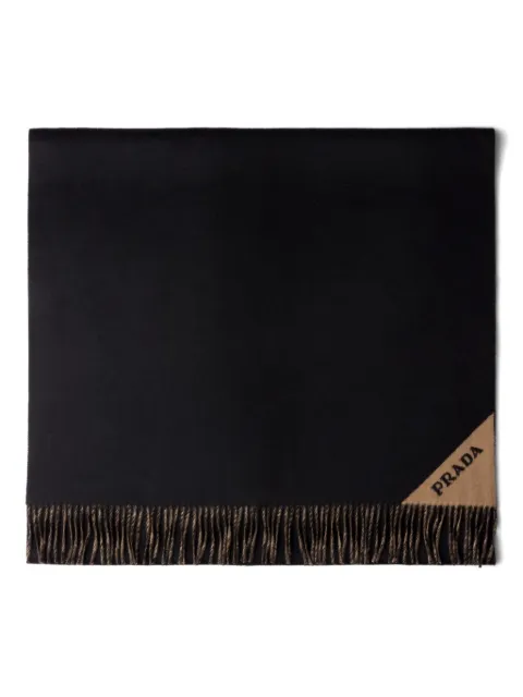 Prada jacquard-logo cashmere scarf