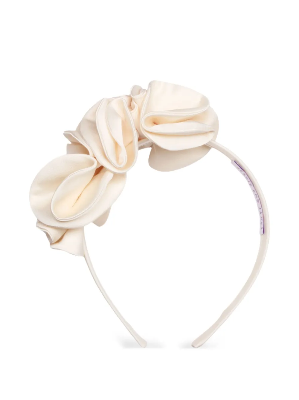 JESSIE AND JAMES KIDS Satijnen haarband met ruches Beige
