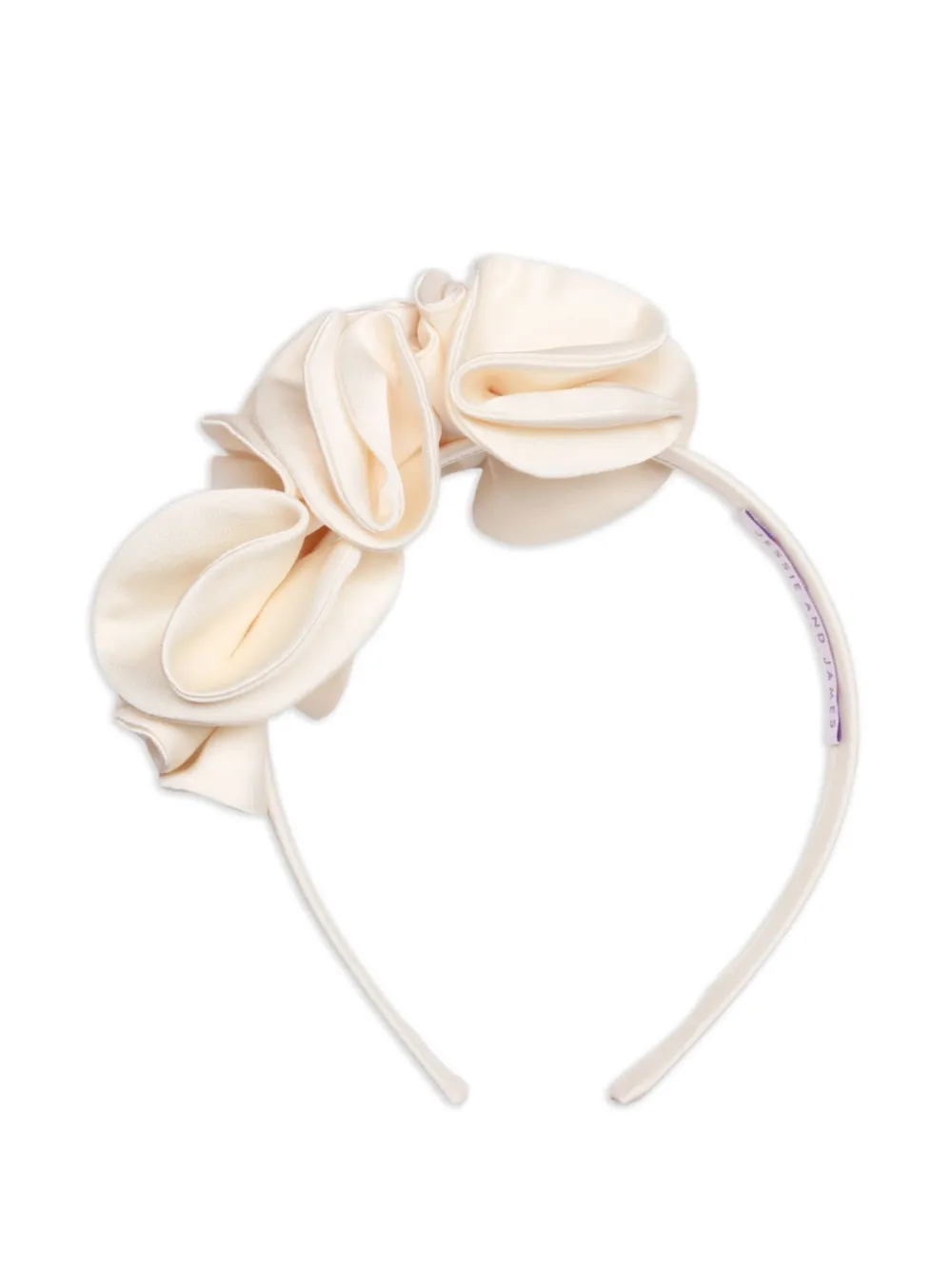 JESSIE AND JAMES KIDS Satijnen haarband met ruches Beige