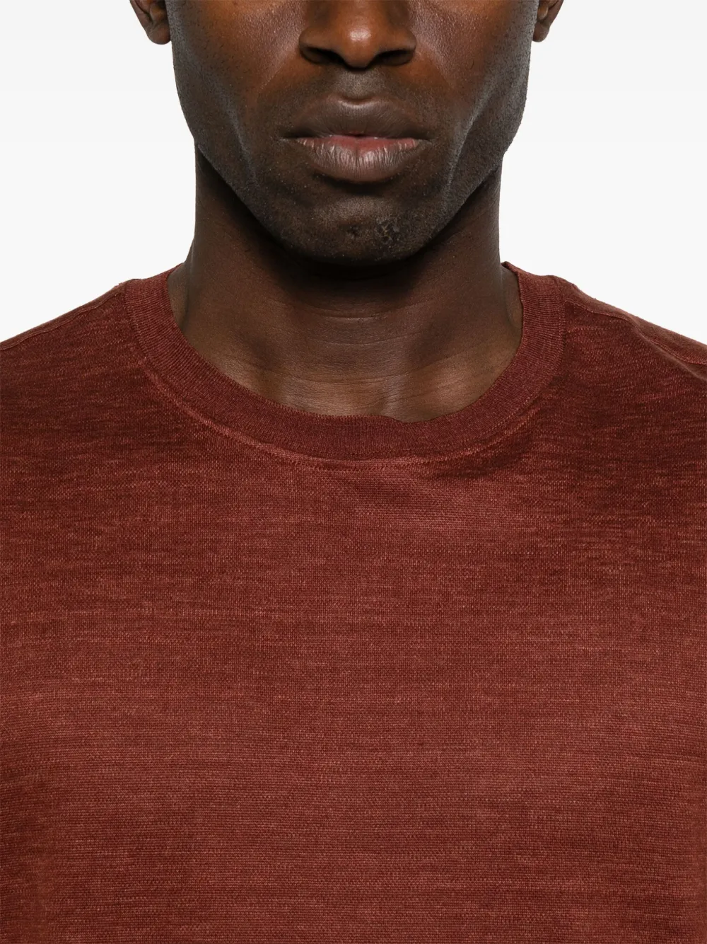 Zegna Linnen T-shirt met korte mouwen Bruin