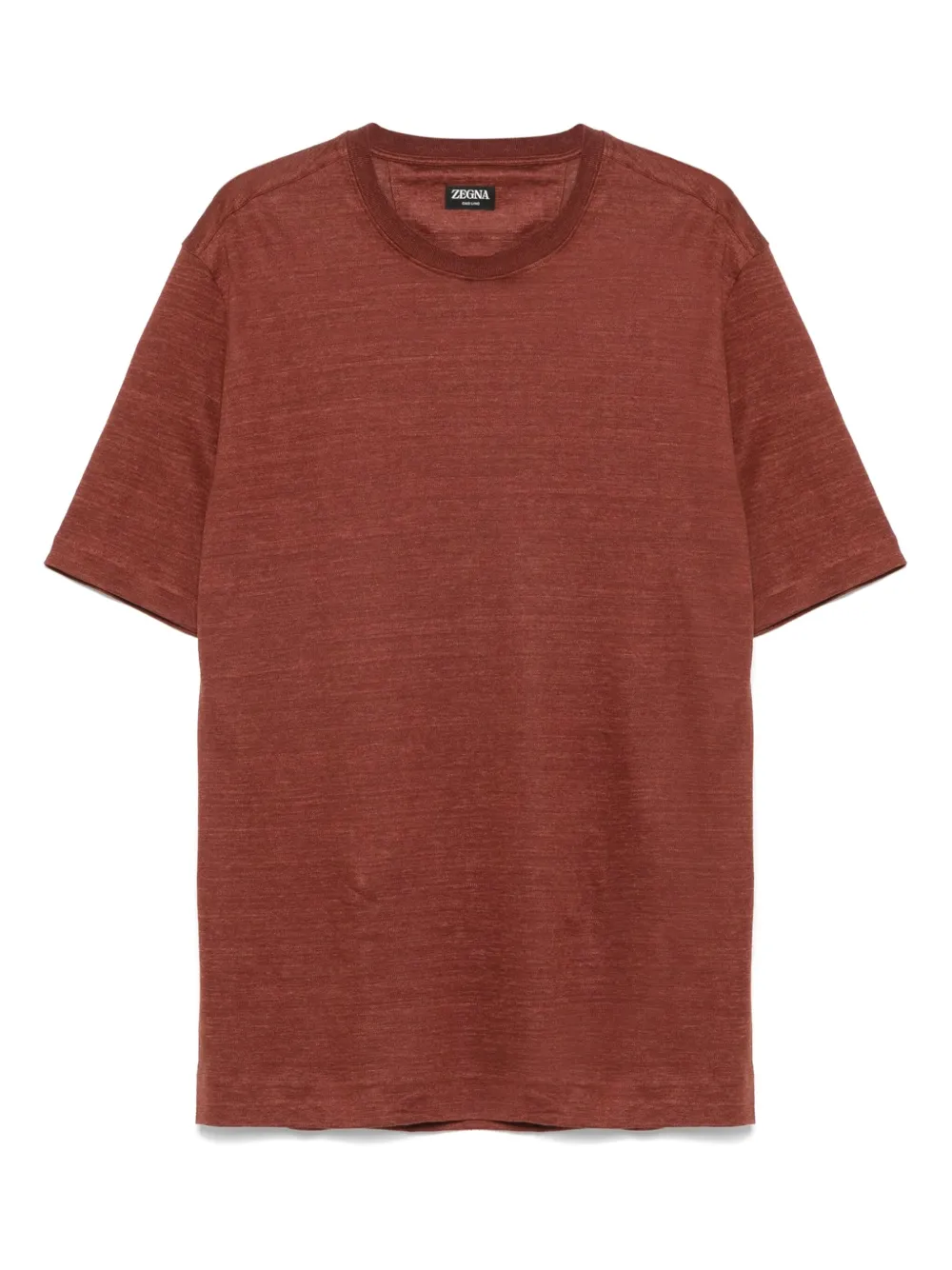 Zegna Linnen T-shirt met korte mouwen Bruin