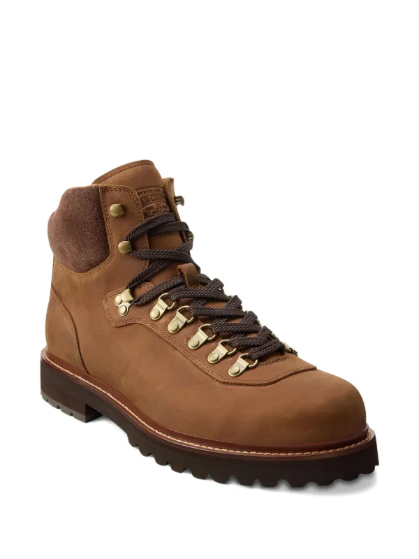 Polo Ralph Lauren Leather lace-up Hiking Boots | Brown | FARFETCH