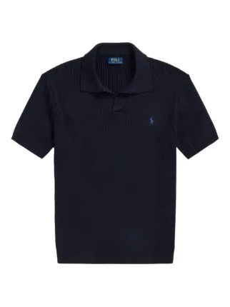 Polo Ralph Lauren Camiseta Canelada Com Mangas Curtas | Azul