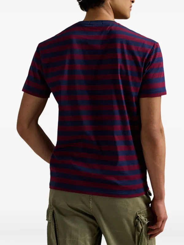 Polo Ralph Lauren Striped crew-neck T-shirt | Red | FARFETCH