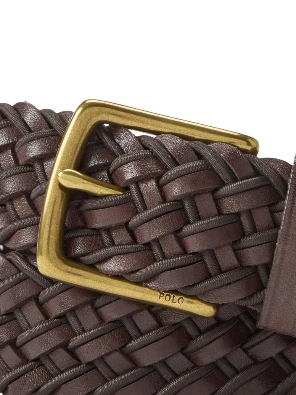 Polo Ralph Lauren Geweven leren riem Bruin