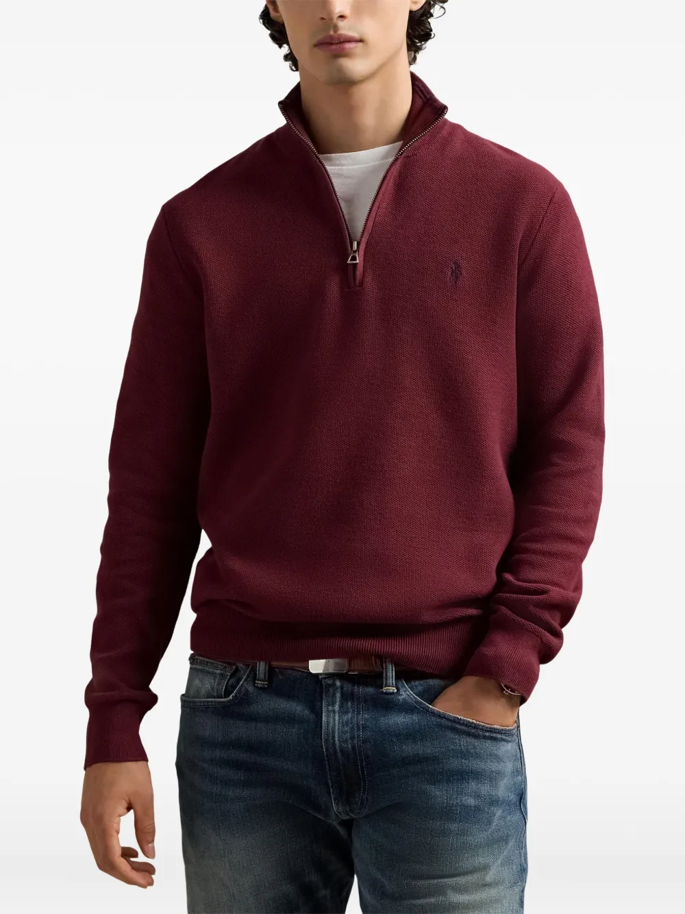  Polo Ralph Lauren Jersey Con Cuello Con Cremallera - Rojo 