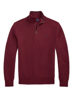 Polo Ralph Lauren quarter-zip Pullover Sweater | Brown | FARFETCH CA