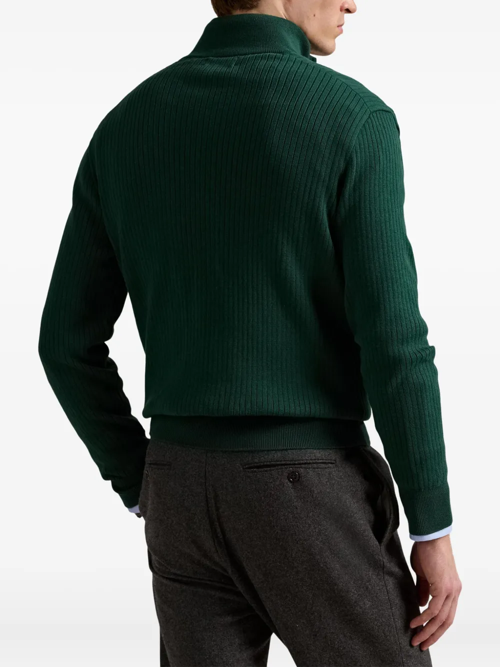 Polo Ralph Lauren Geribbelde trui met rits Groen
