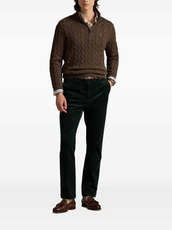 Polo Ralph Lauren ケーブルニット 半袖セーター M ブラウン Polo Ralph Lauren 半袖ケーブルニットセーター