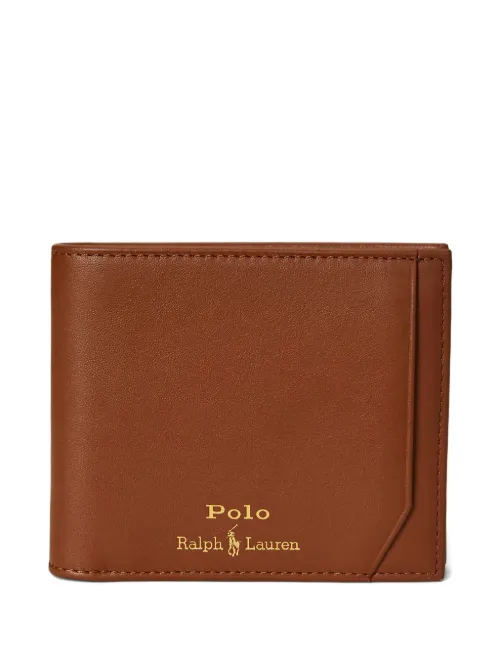 Portefeuille pliant médium en cuir - Polo Ralph Lauren - Modalova
