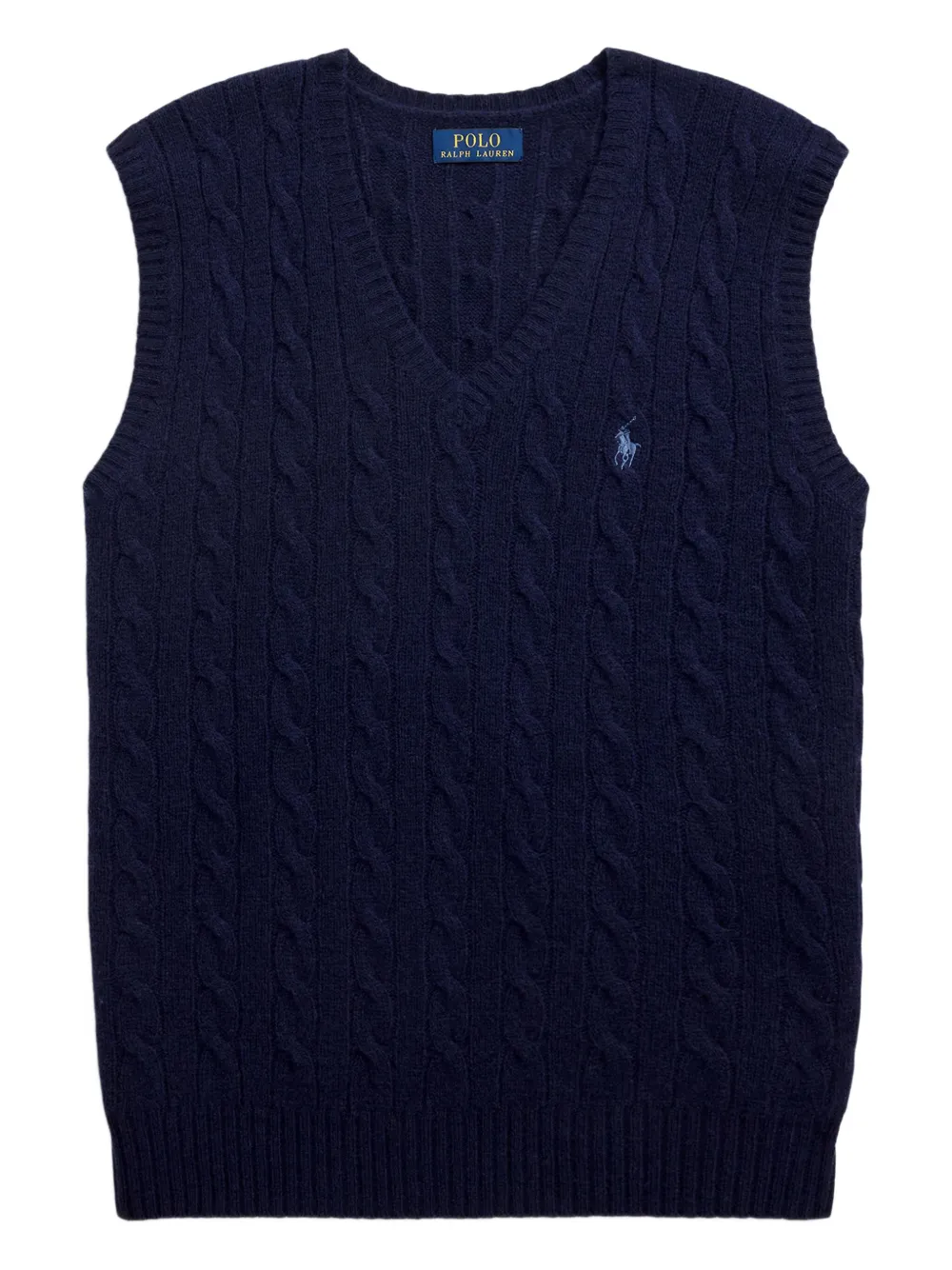 Polo Ralph Lauren Kabelgebreide mouwloze trui Blauw