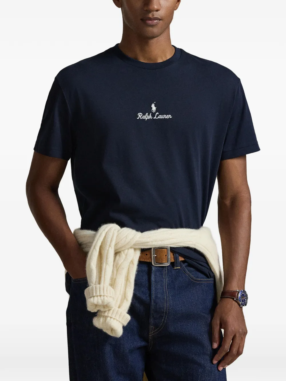 Polo Ralph Lauren T-shirt met geborduurd logo Blauw