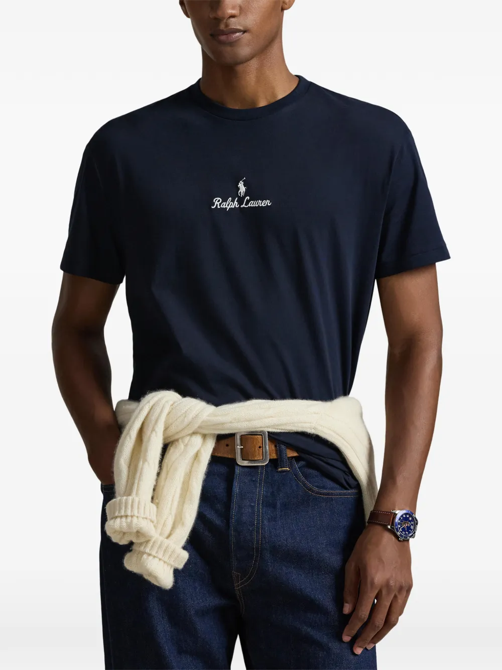 Polo Ralph Lauren T-shirt met geborduurd logo Blauw