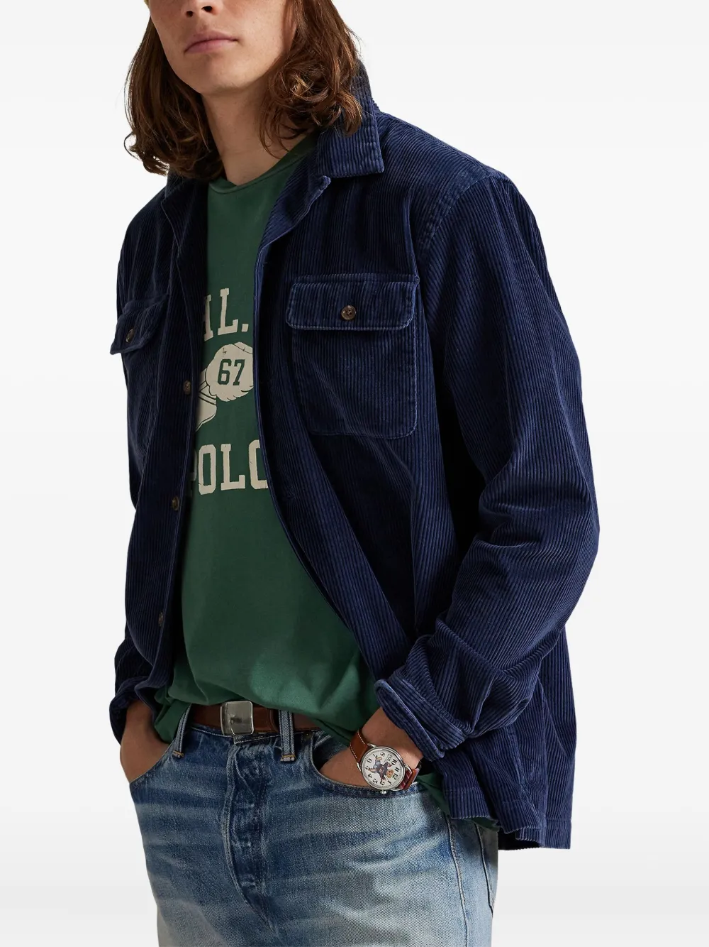 Polo Ralph Lauren Overhemd met opgestikte zakken Blauw