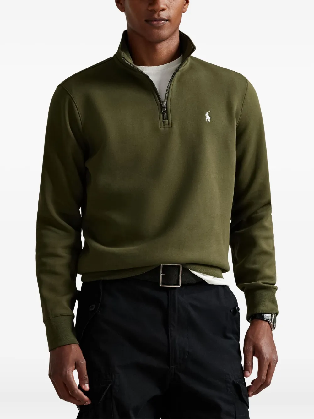 Polo Ralph Lauren half-zip double-knit sweatshirt Groen