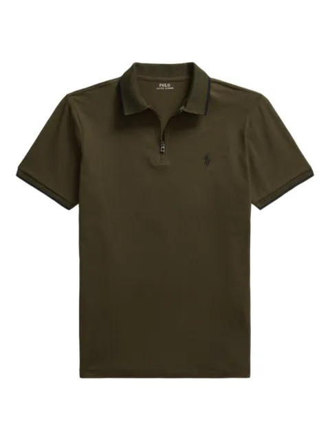 Polo Ralph Lauren قميص بولو بأكمام قصيرة وسحاب نصفي