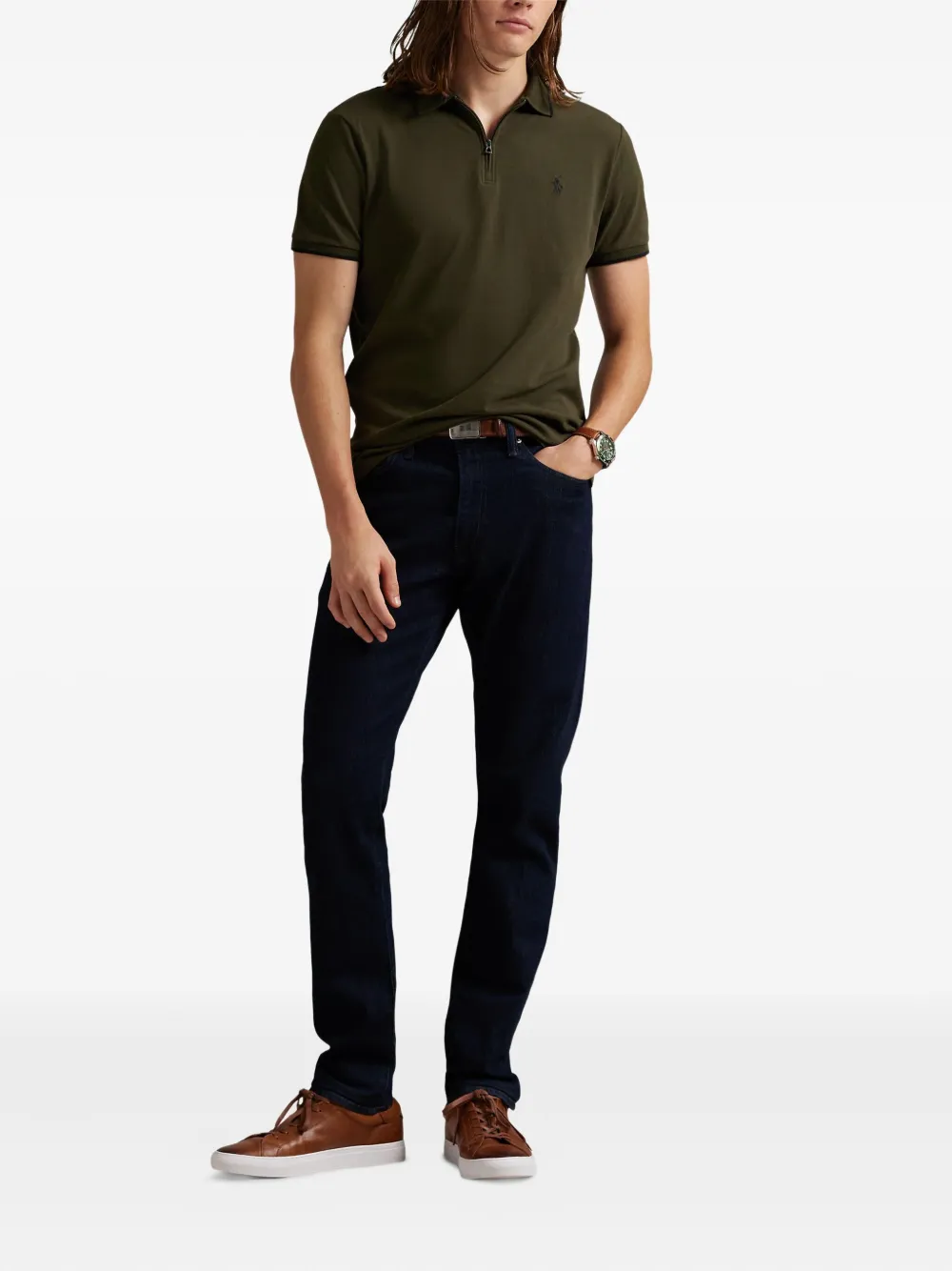 Polo Ralph Lauren Poloshirt met halve rits Groen