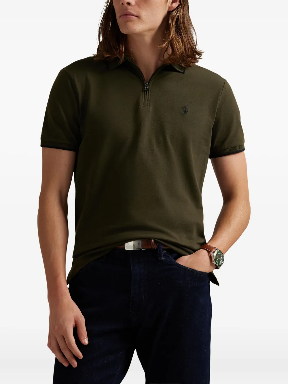 Polo Ralph Lauren Poloshirt met halve rits Groen