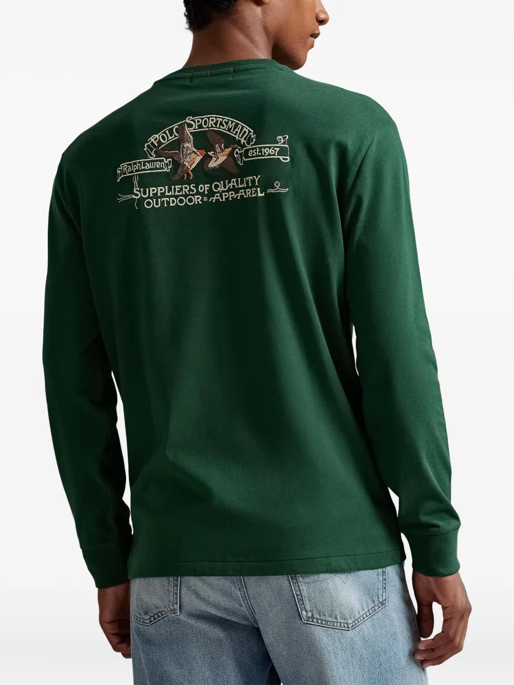 Polo Ralph Lauren T-shirt met logopatroon en lange mouwen Groen