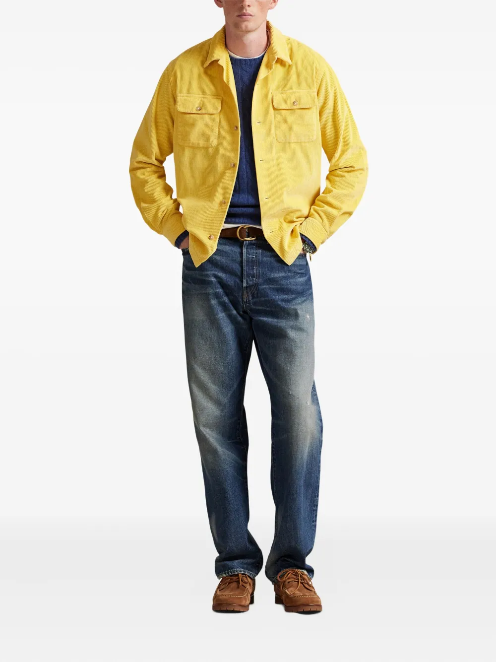 Polo Ralph Lauren جاكيت قميص مخملي مضلع | جاكيتات بتصميم قميص | Image 2