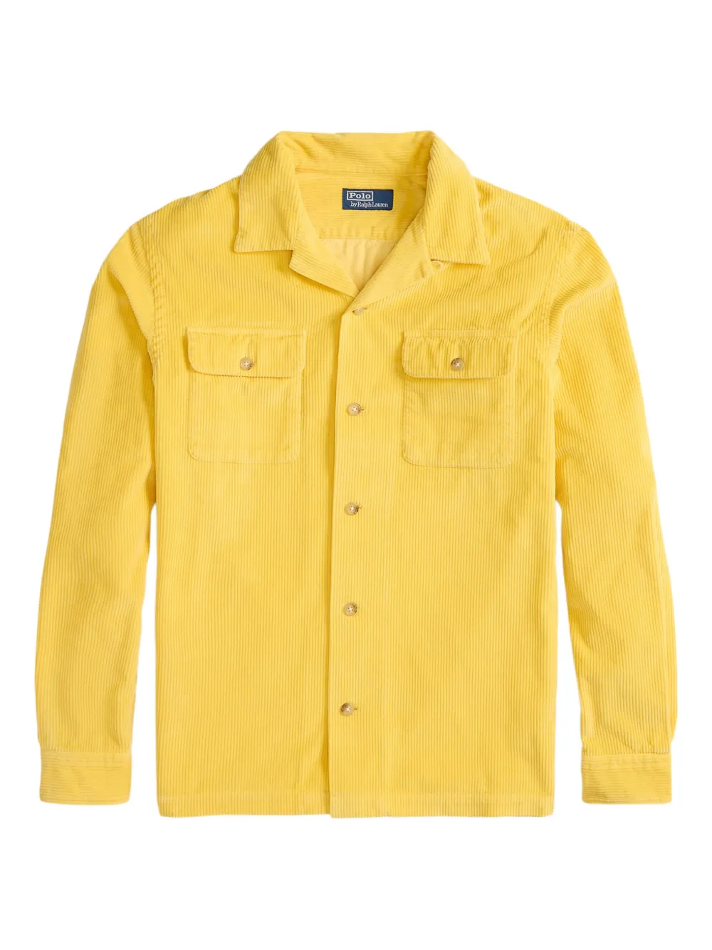 Polo Ralph Lauren جاكيت قميص مخملي مضلع | أصفر | Image 1