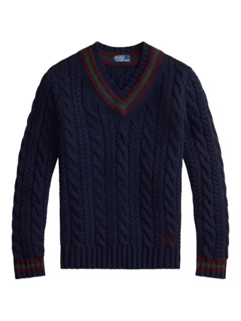 Polo Ralph Lauren suéter en tejidos de ochos con cuello en V