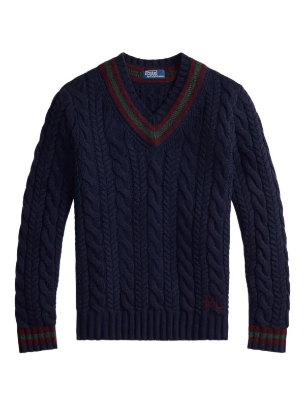POLO RALPH LAUREN メリノウール Ｖネックニット ネイビー POLO RALPH LAUREN（ポロ ラルフ ローレン）の「メリノ ウール Vネック