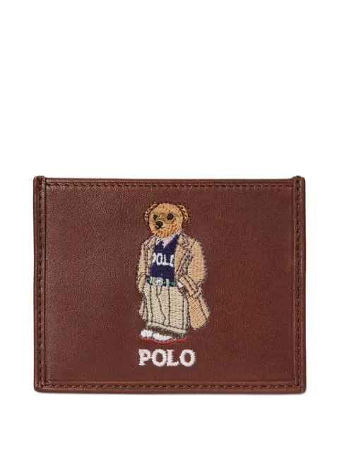 Polo Ralph Lauren small embroidered Polo Bear leather card holder