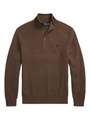 Polo Ralph Lauren half-zip Merino Wool Pullover | Brown | FARFETCH