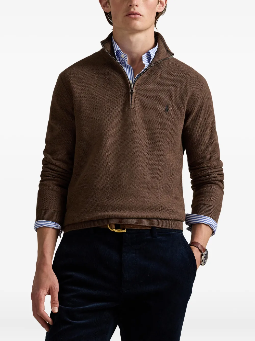 quarter-zip pullover sweater - Image 1