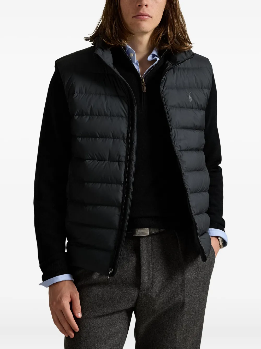 Polo Ralph Lauren Bodywarmer met geborduurd logo Zwart
