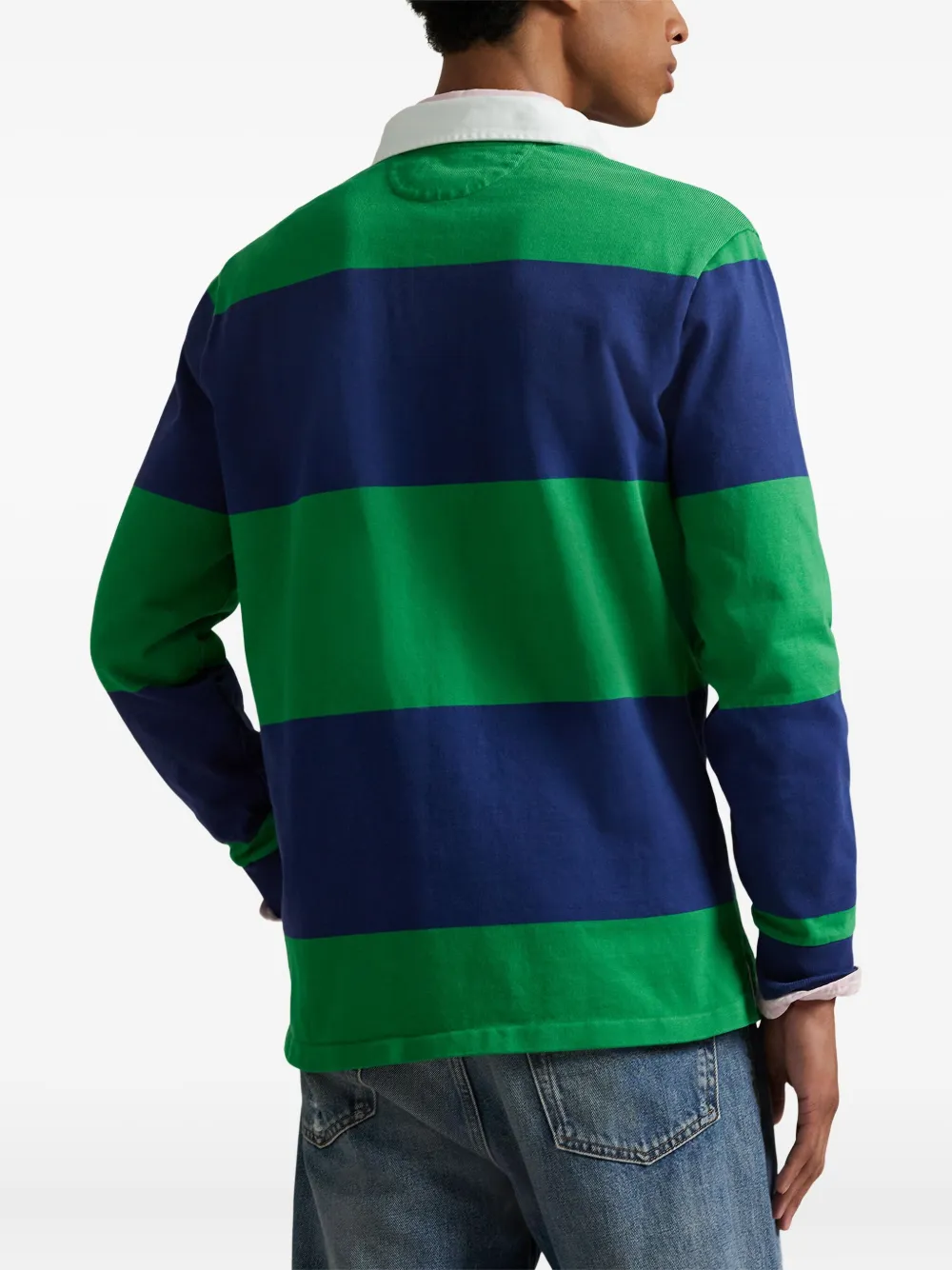 Polo Ralph Lauren gestreept poloshirt met lange mouwen Groen