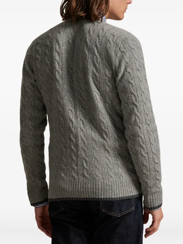 Polo Ralph Lauren ケーブルニット カーディガン | グレー | FARFETCH JP